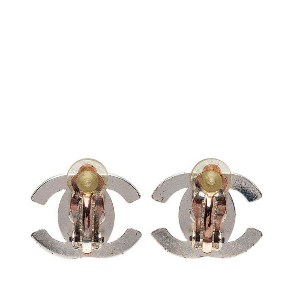 CHANEL Vintage Silver Logo Earrings - Picture 2 of 4